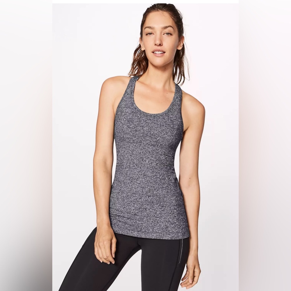 Lululemon Racerback Tank Top Color: Heathered Black Size 4